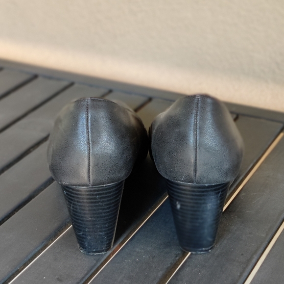 Bass Dorothy Black Wedge Heels Sz 10 - Picture 6 of 9